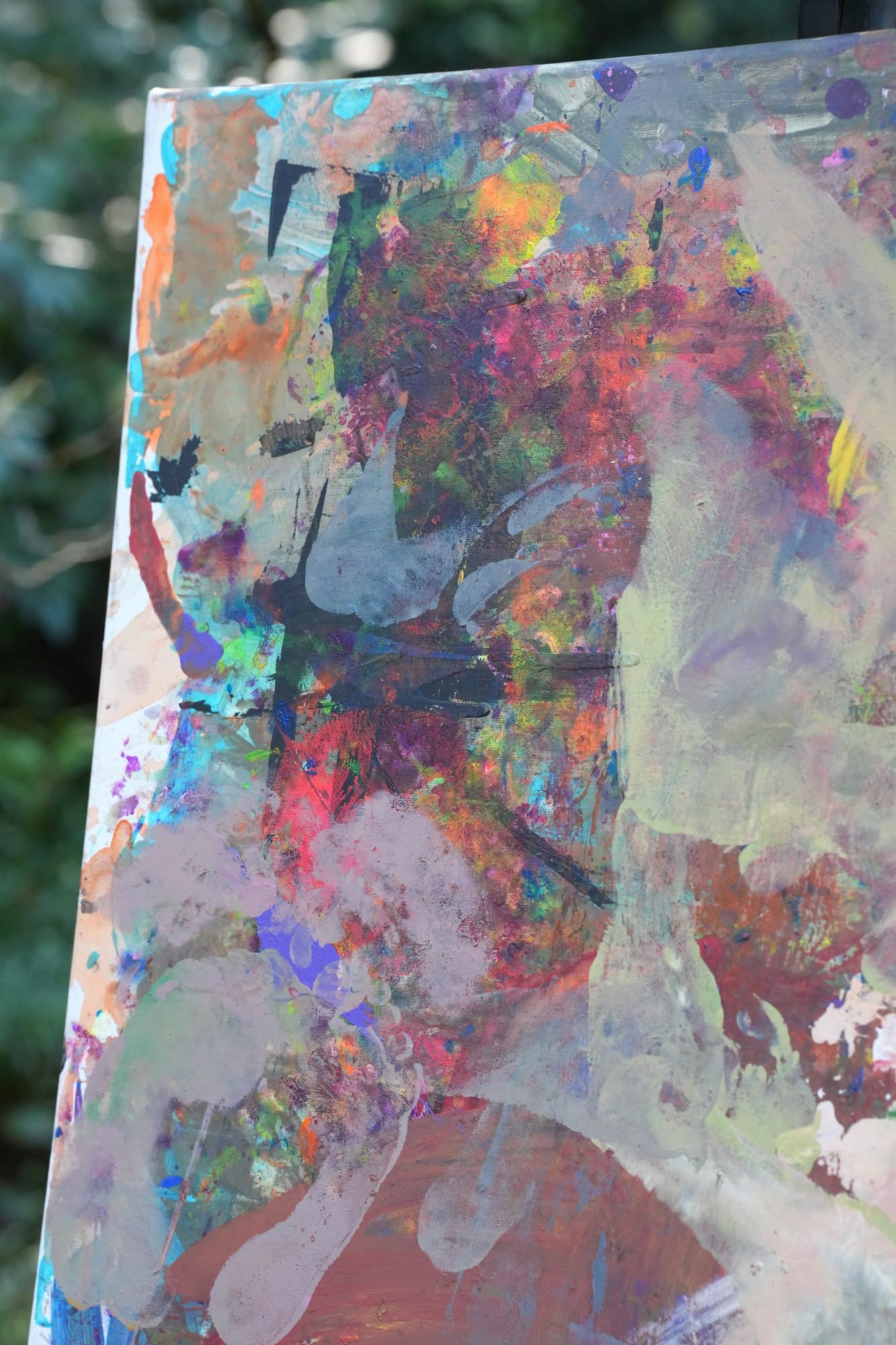 "No. F001" by Limsley, LIM-2026-001, one-of-one original abstract painting, 24 x 30 in., edge and side view
