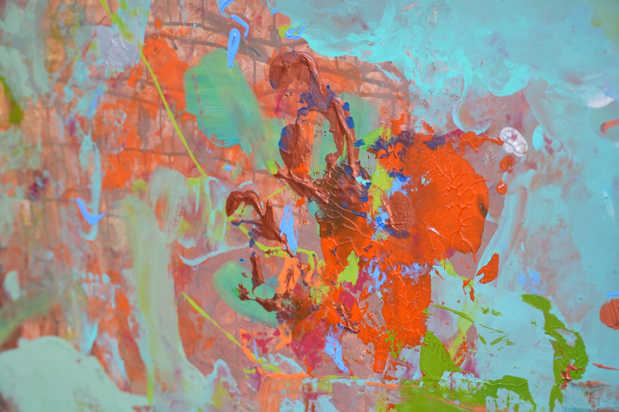 "No. L003" by LHG, LHG-2026-003, one-of-one original abstract painting, 60 x 40 in., detail