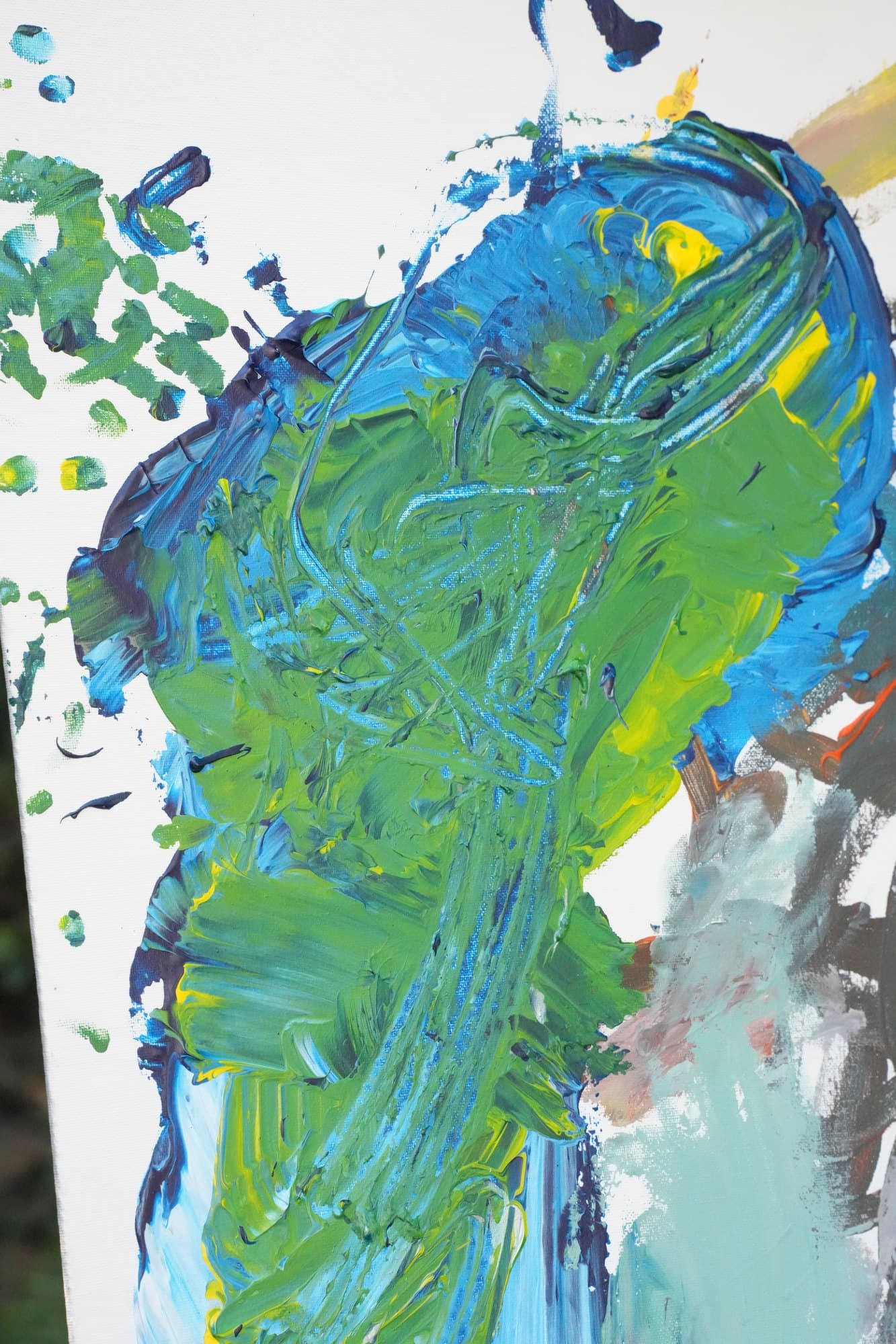 "No. L004" by LHG, LHG-2026-004, one-of-one original abstract painting, 22 x 28 in., detail