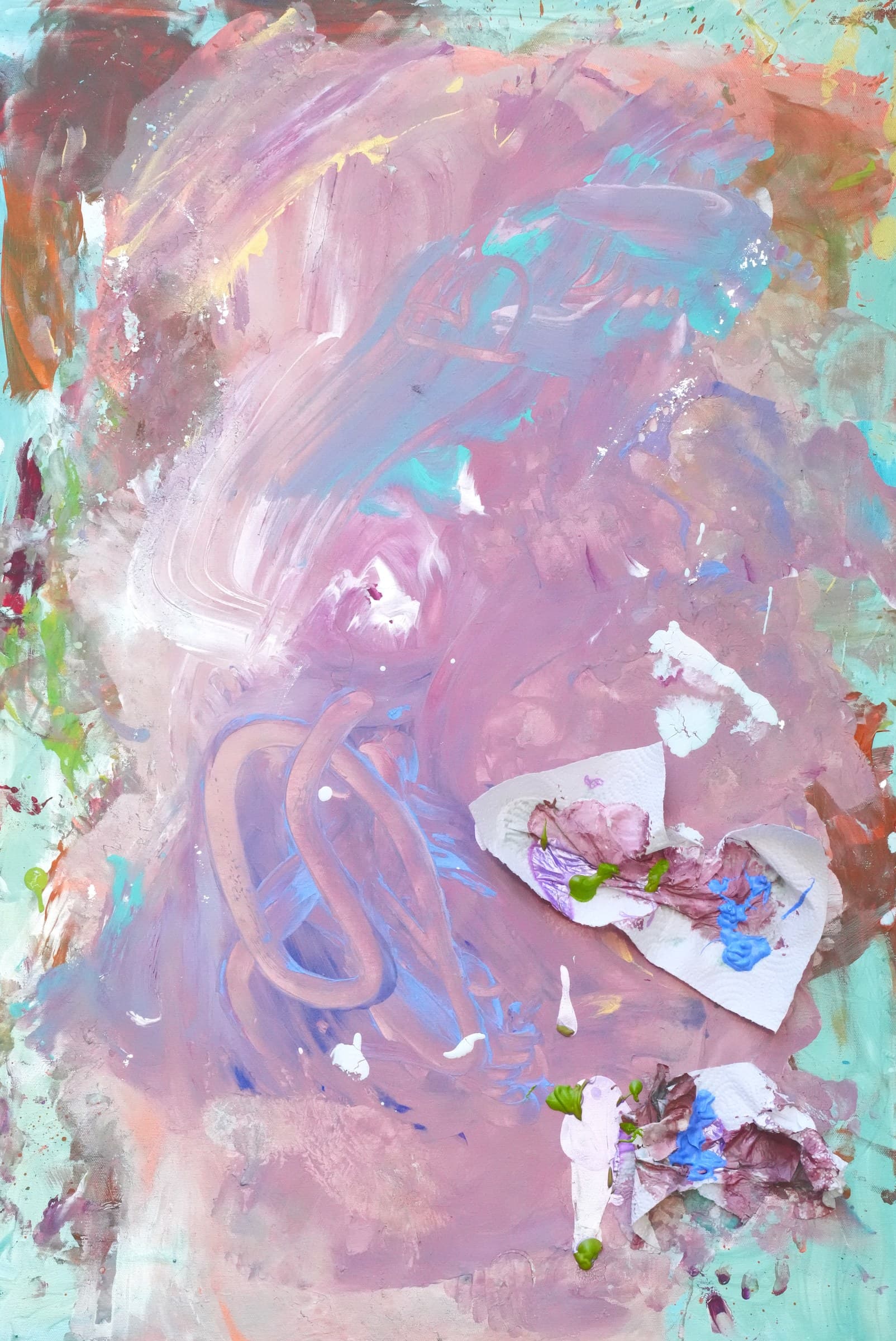 "No. K001" by KHG, KHG-2026-001, one-of-one original abstract painting, 24 x 36 in., full view of the artwork