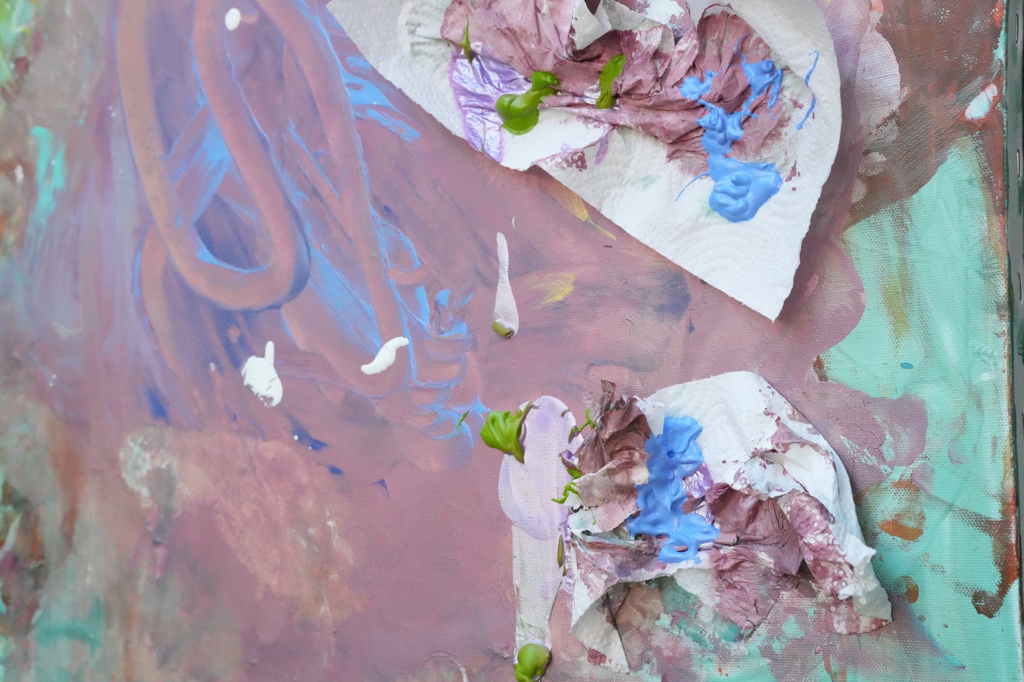 "No. K001" by KHG, KHG-2026-001, one-of-one original abstract painting, 24 x 36 in., detail