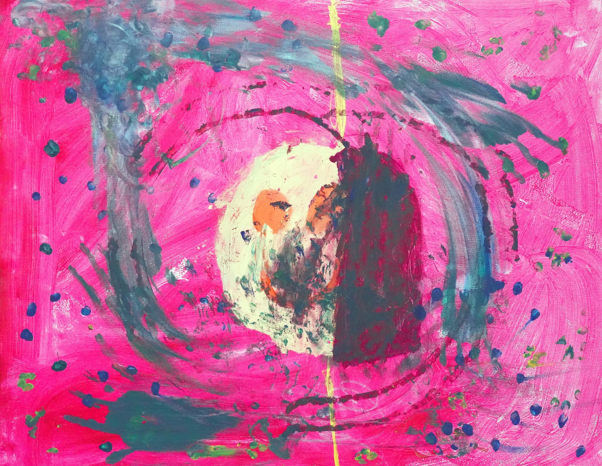 "No. K002" by KHG, KHG-2026-002, one-of-one original abstract painting, 28 x 22 in., full view of the artwork