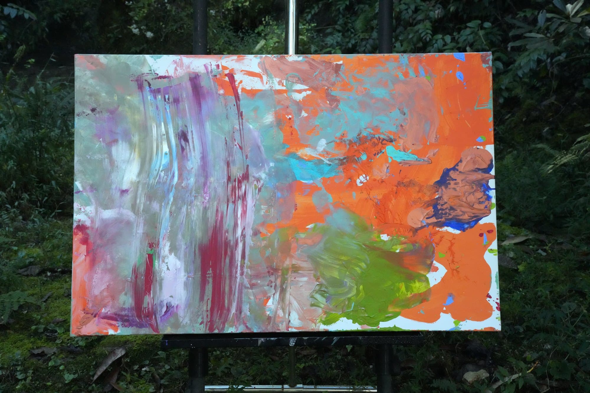 "No. F003" by Limsley, LIM-2026-003, one-of-one original abstract painting, 36 x 24 in., edge and side view