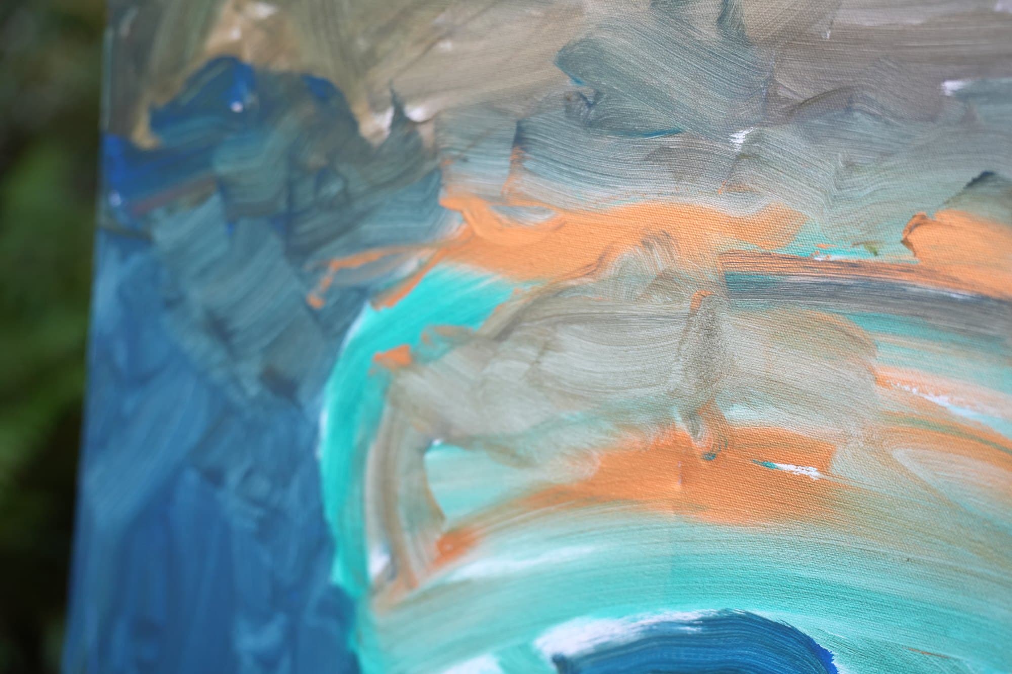 "No. L006" by LHG, LHG-2026-006, one-of-one original abstract painting, 36 x 24 in., detail