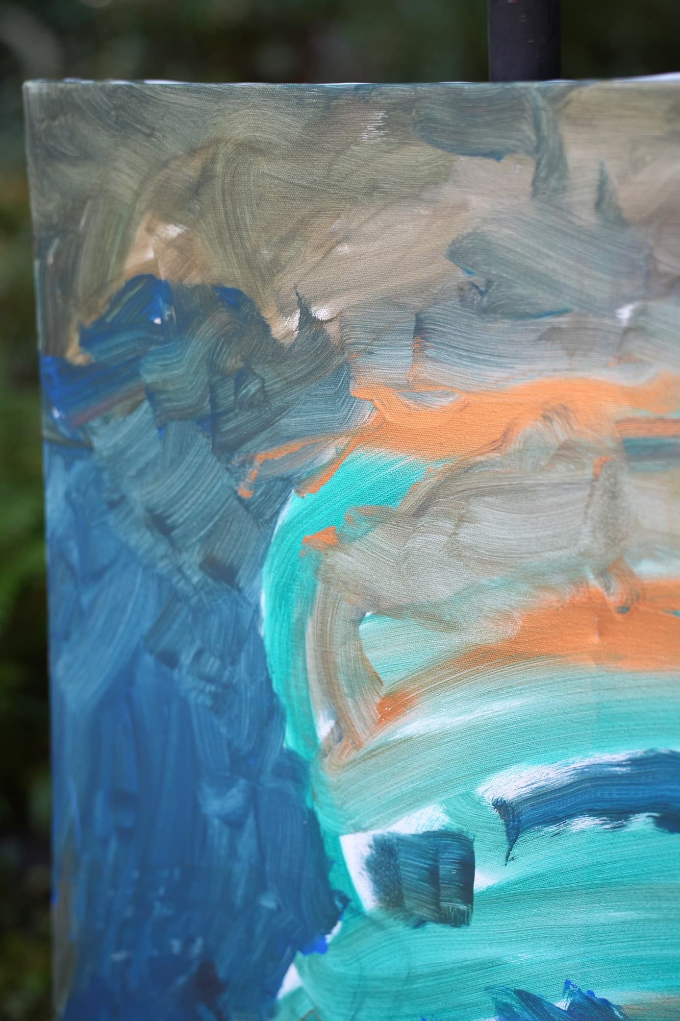 "No. L006" by LHG, LHG-2026-006, one-of-one original abstract painting, 36 x 24 in., edge and side view